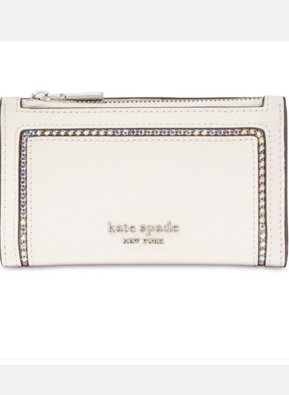 🆕️ Kate Spade Morgan Crystal Inlay Bifold Wallet In Parchment